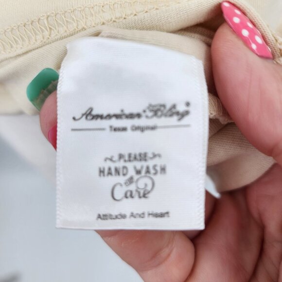 MONTANA WEST American Bling Saddle Up Buttercup Short Sleeve T Shirt Top L NWT - Picture 9 of 11